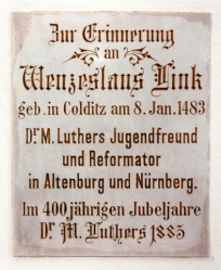 Gedenktafel in der Stadtkirche