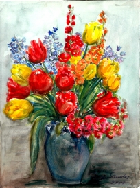 Aquarell Blumenvase