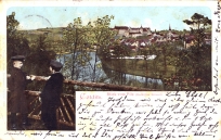 Postkarte Colditz - Handkoloriert